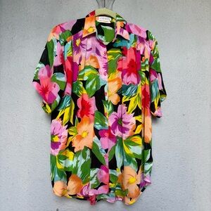 Colorful Floral Button Down Shirt